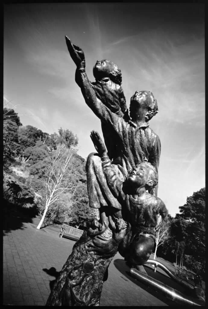 Peter Pan themed bronze, Dunedin Botanic Gardens.