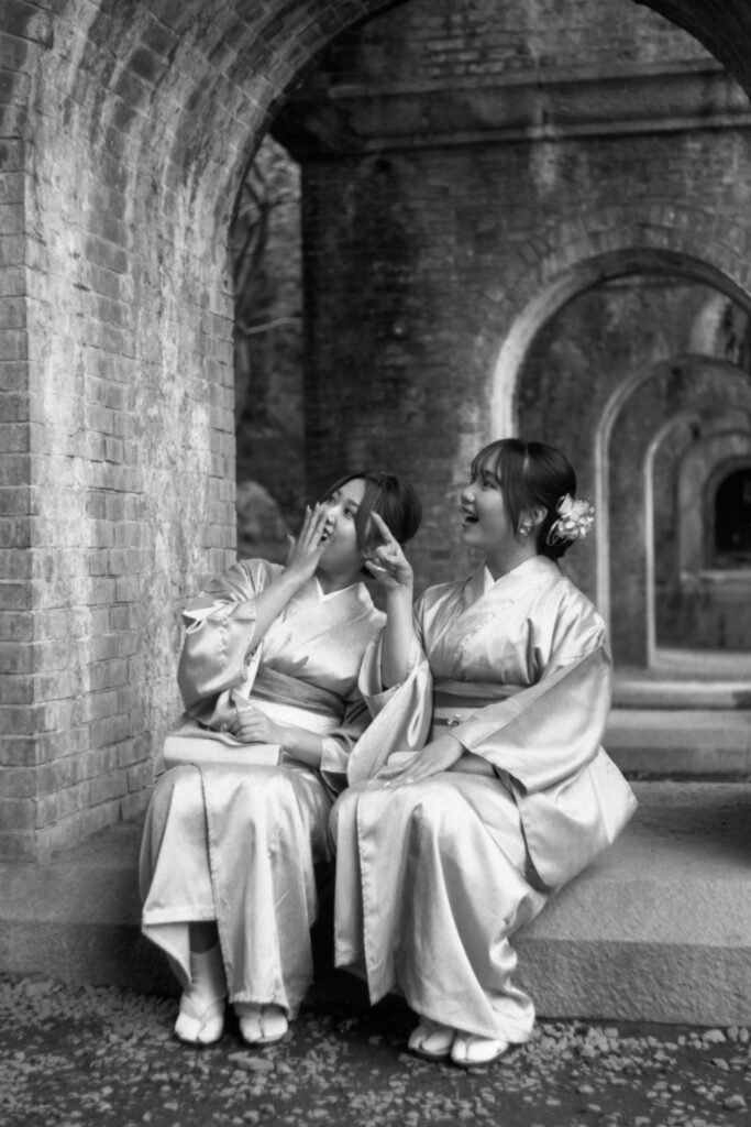 Two Kyoto girls in Kimono