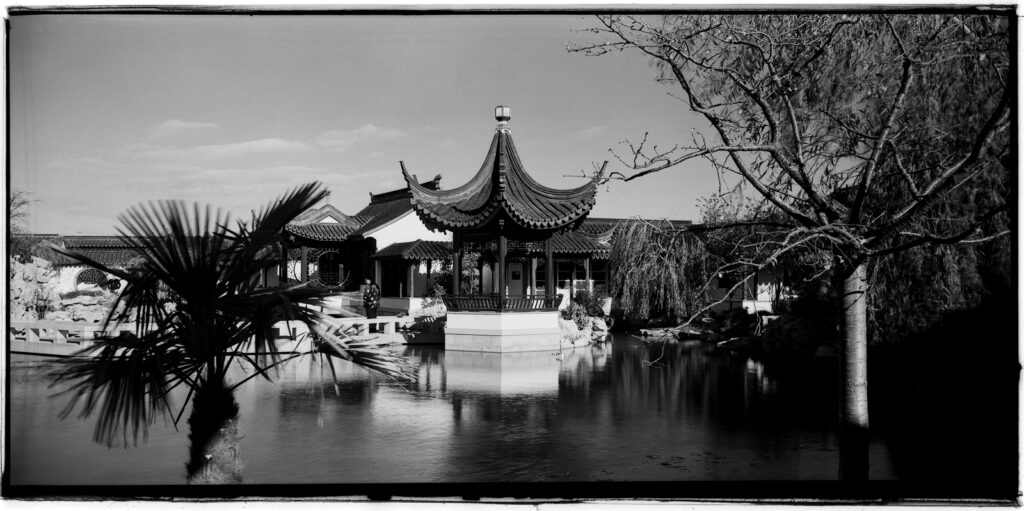 Dunedin's Chinese Gardens. Built with prefabricated material imported from China and a popular attraction.