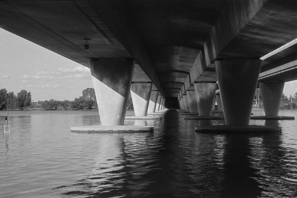 Underside of a bridge