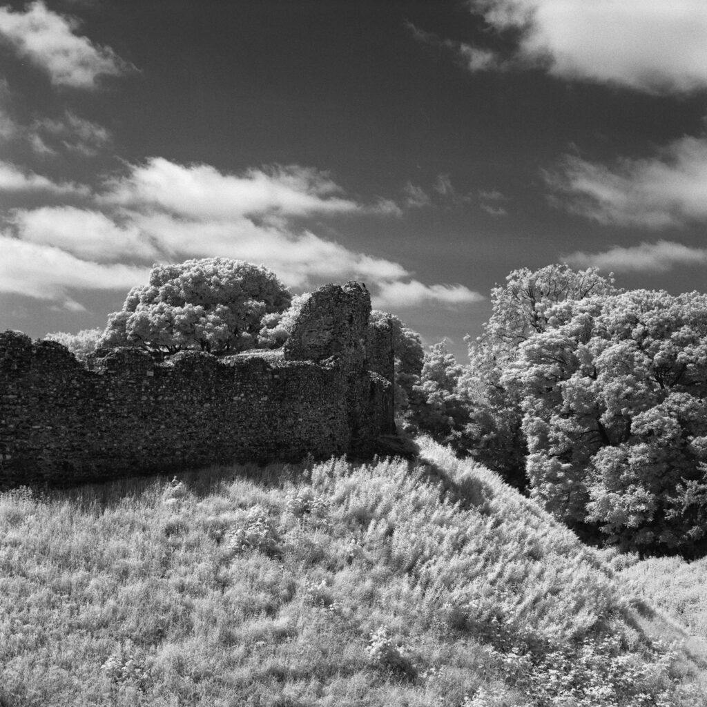 A closer view of the walls of the castle ruin