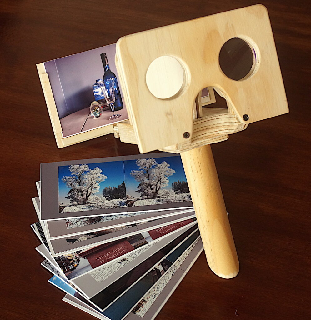 stereo viewer and stereo cards.