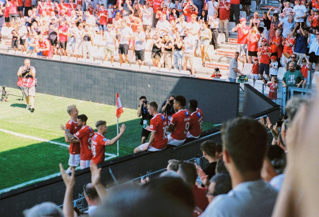 Team celebrating their goal