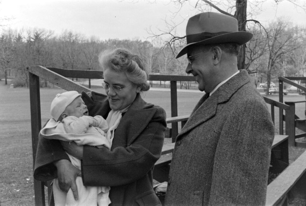 Me with grandparents. Photo taken by my father in 1944.