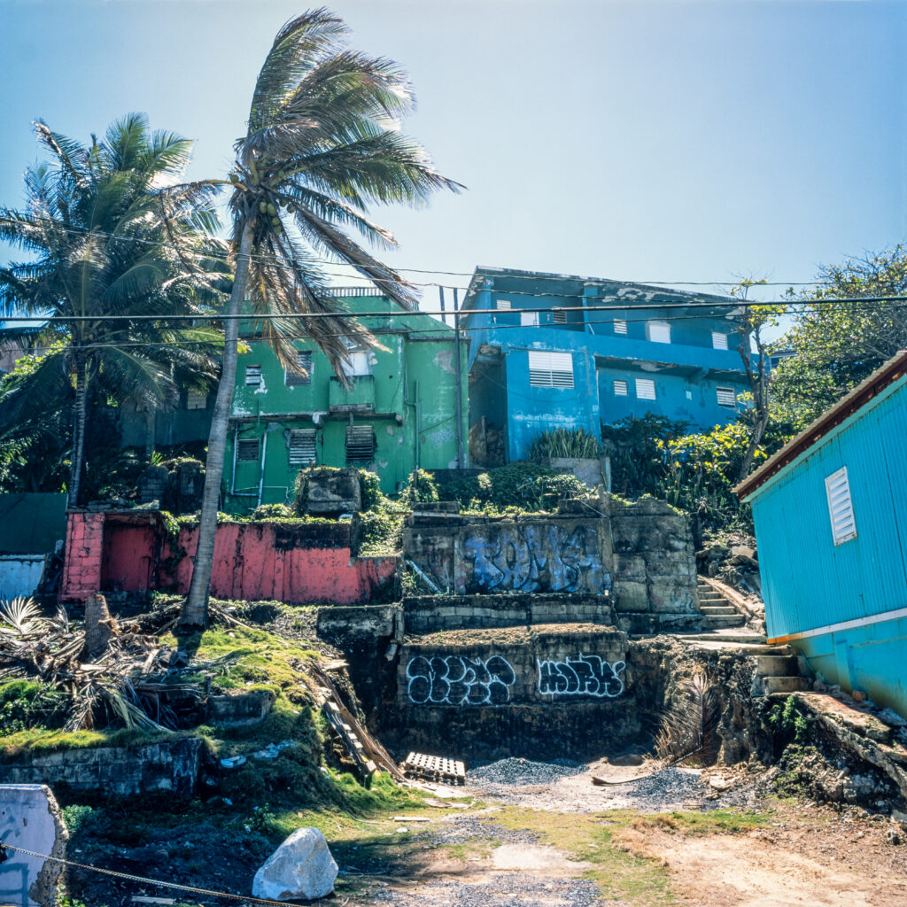 Decaying homes along the ocean