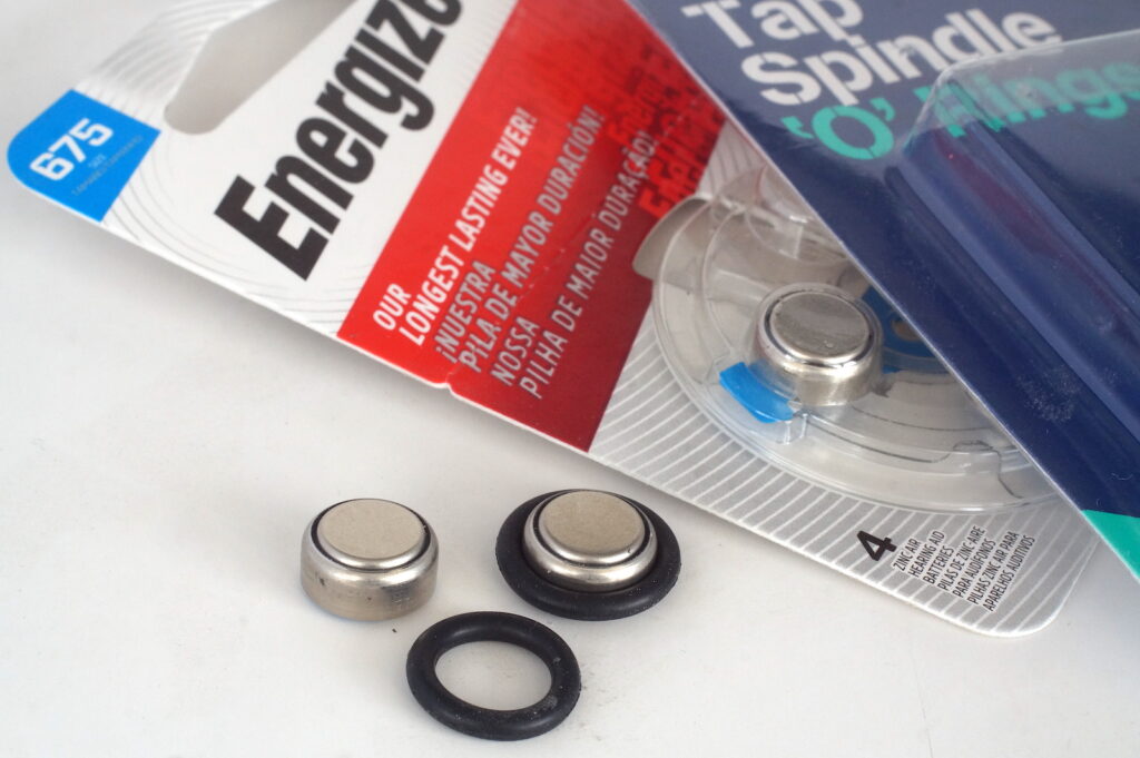 Hearing aid batteries and o-rings.