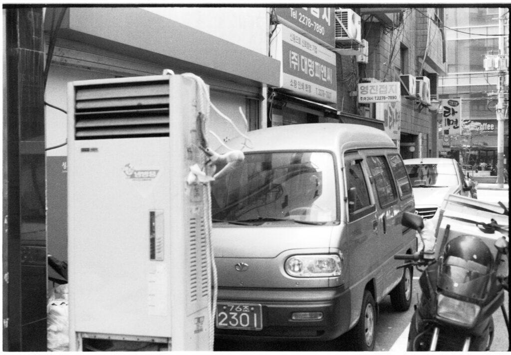 Korean Van in a Street in Seoul