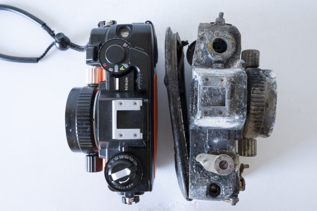 Nikonos V cameras One ruined by fire