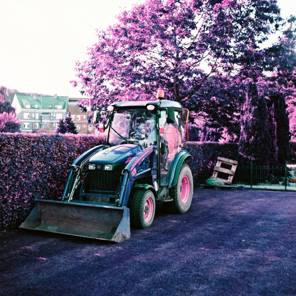 Tractor shot on Lomo Purple with Rolleicord Va