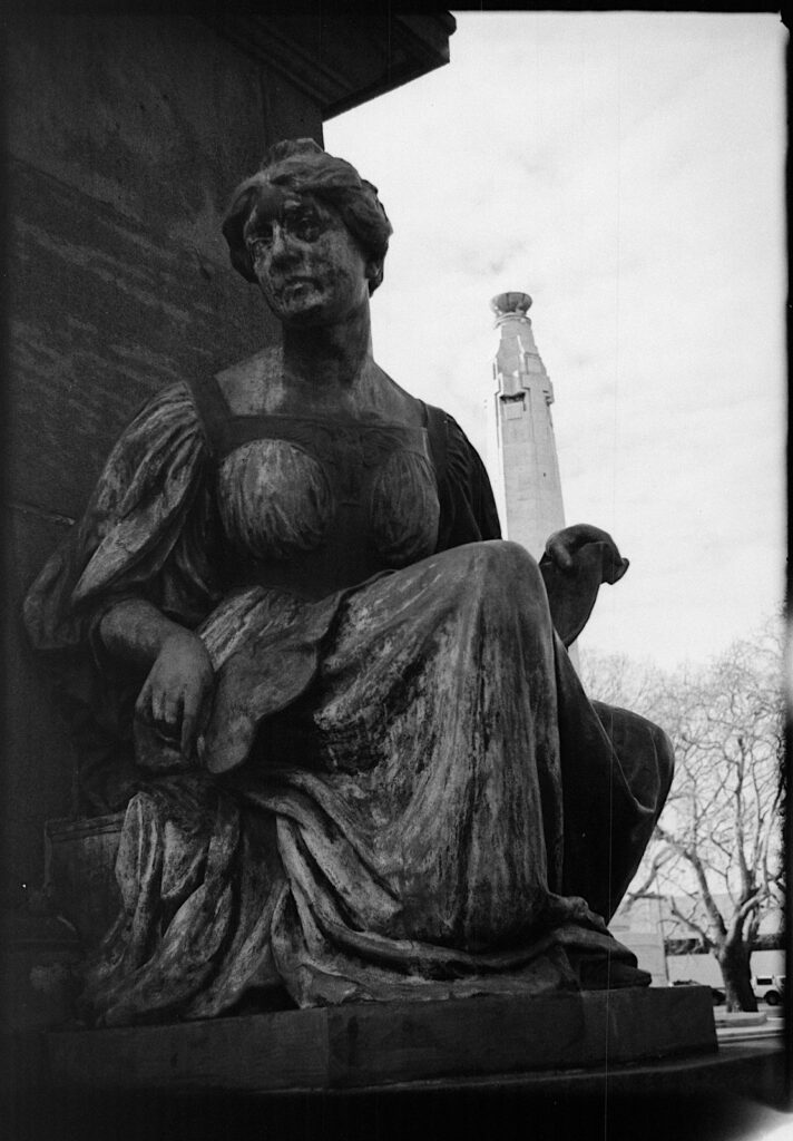 Victorian bronze and Cenotaph.