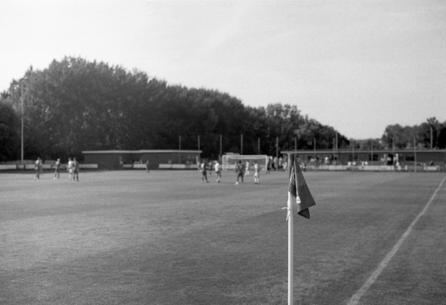 Corner flag view of the pitch