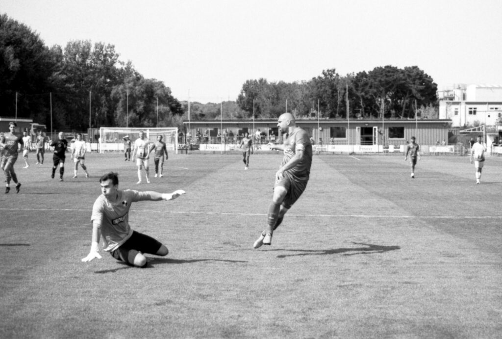 Brett Pitman shoots. 