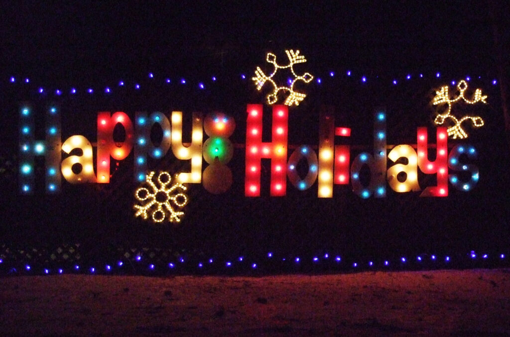 A Mid-Century-Modern "Happy Holidays" sign