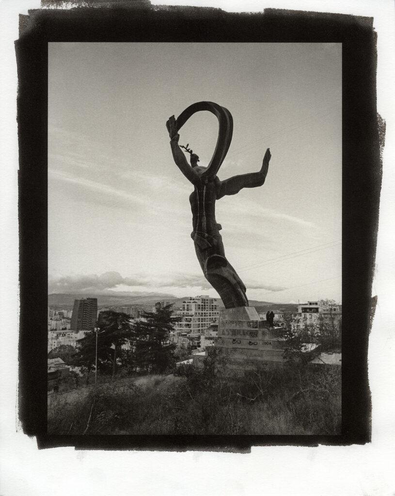 Victory statue in Tbilisi, Georgia. Kallitype print. Captured on the Leica M5.