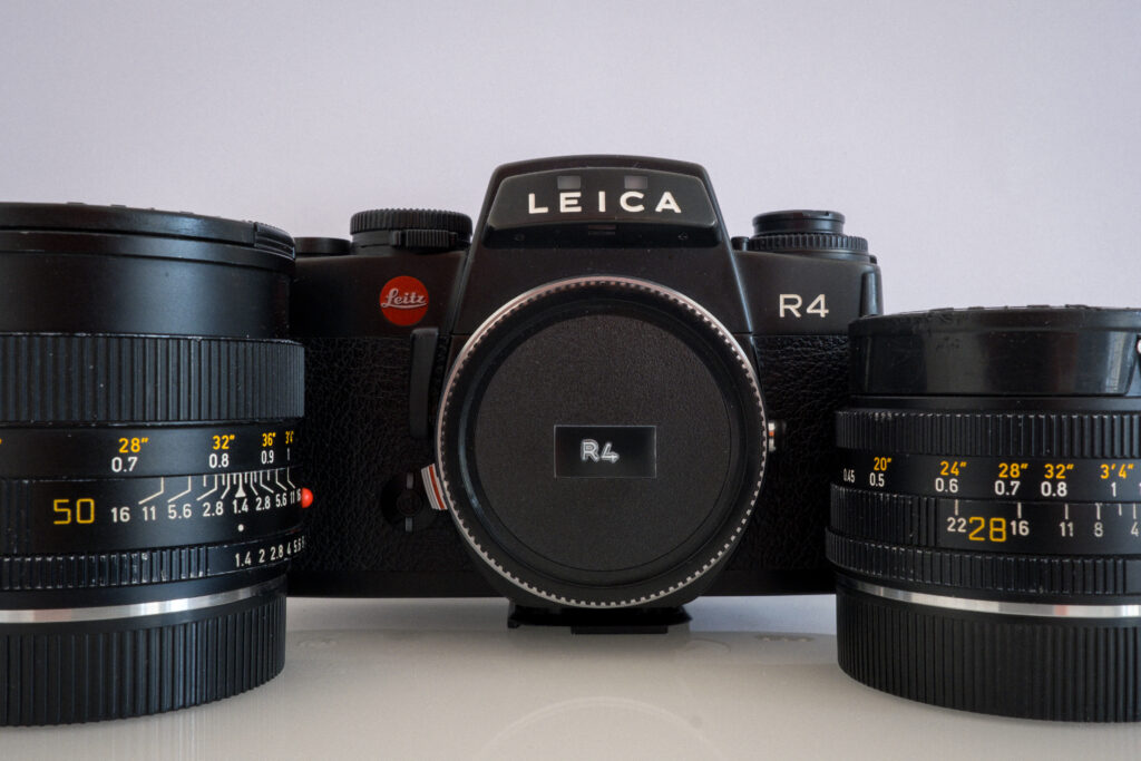 Leica R4 with the 50mm and 28mm lenses