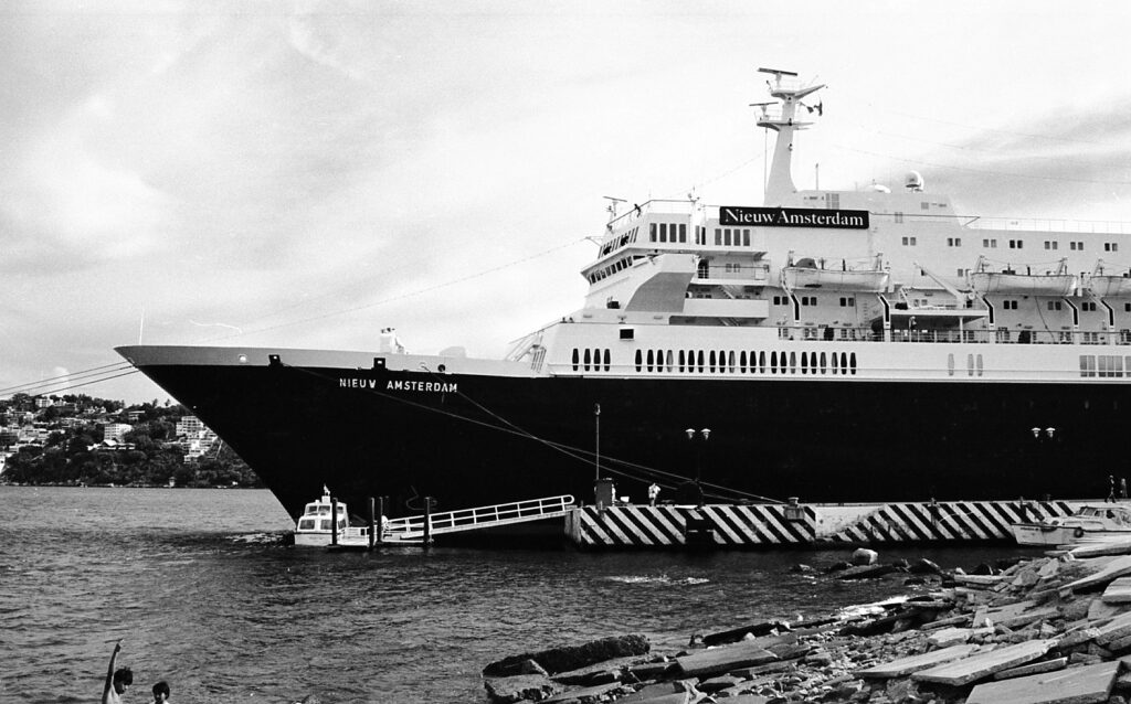 The Nieuw Amsterdam Cruise Ship docked in the Port of Acapulco, Gro.Mexico. 1992.