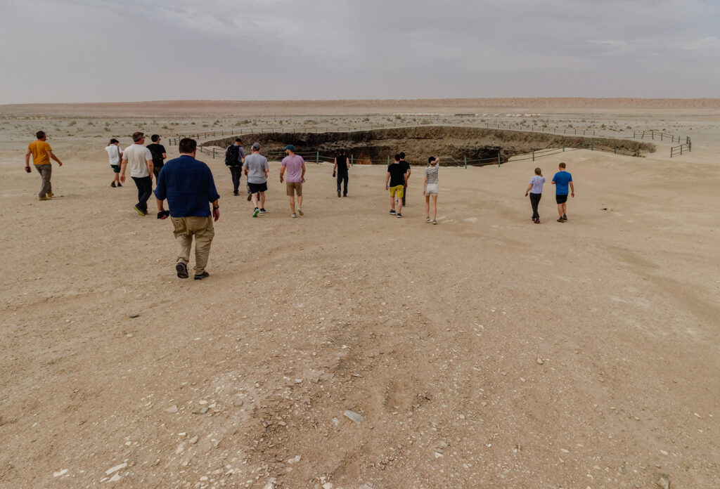 Approaching the crater