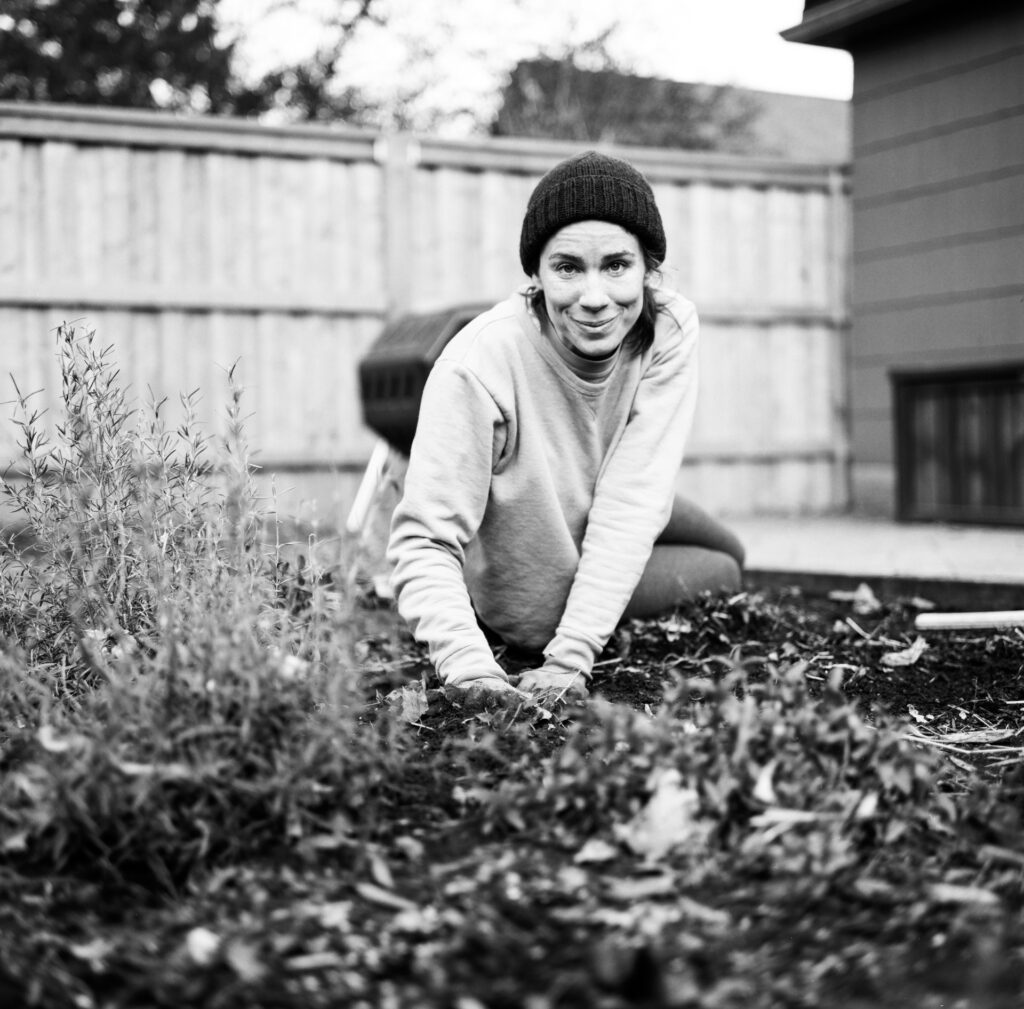 Woman in garden