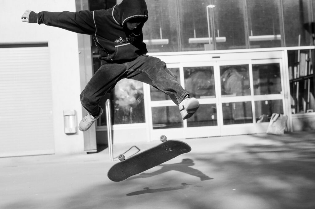 Man taking a kickflip