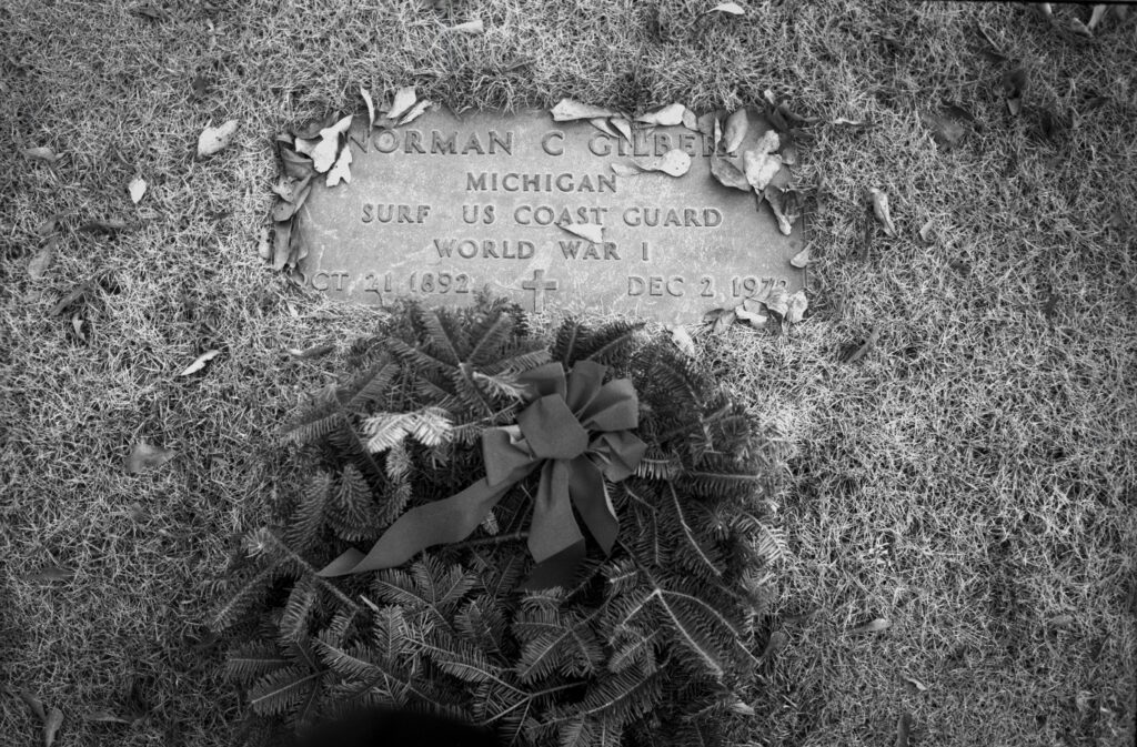 looking down on vet grave 