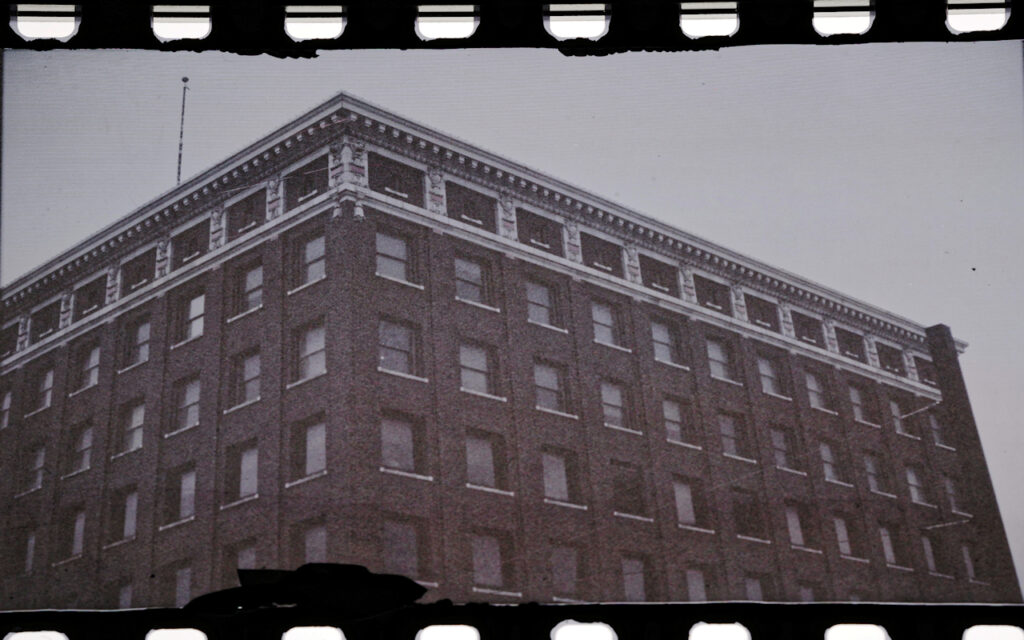 This building had to be shot. You can see on lower left the black blob, where the chemical peel did not come off.