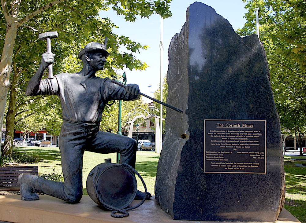 Memorial to the early miners of Bendigo, Australia.