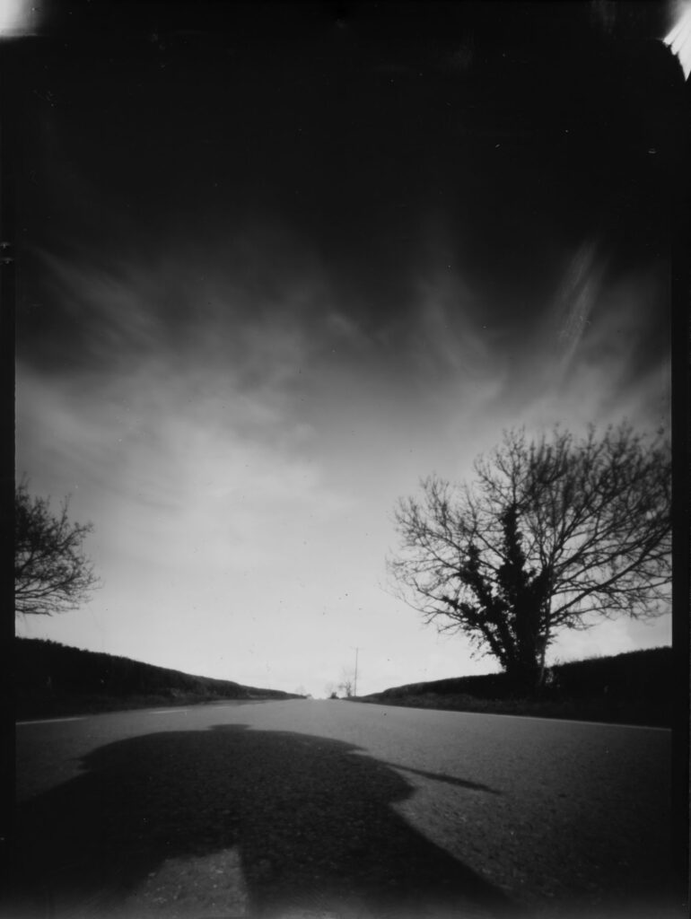 Pinhole of Cheshire road on Ilford MGIV paper