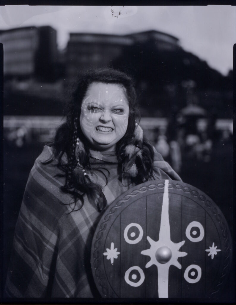 Jenny at Chester Heritage Festival at Chester Racecourse on Ilford 2.1 paper