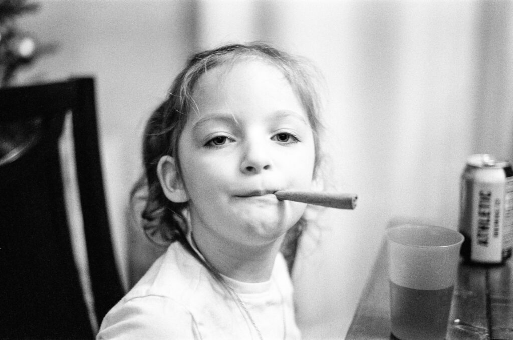 Girl with cinnamon stick