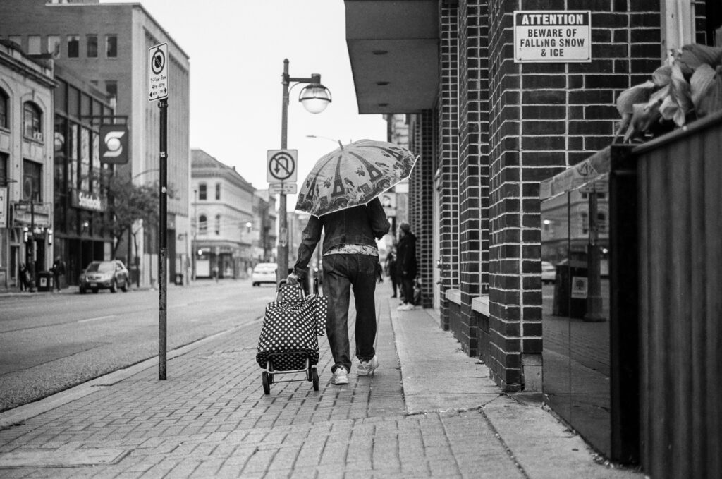 Woman with umbrella