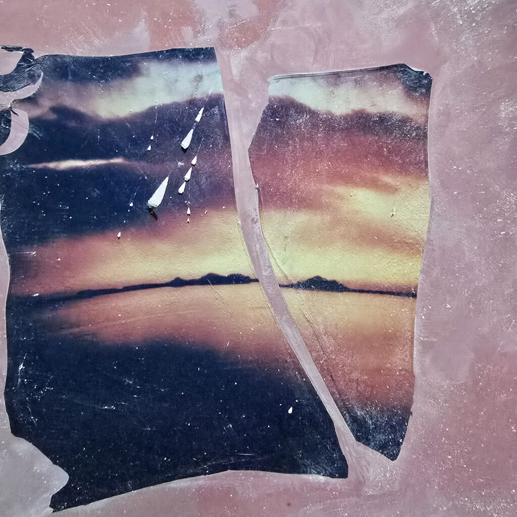 polaroid emulsion, polaroid lift, pink paper